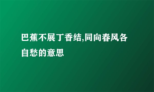 巴蕉不展丁香结,同向春风各自愁的意思