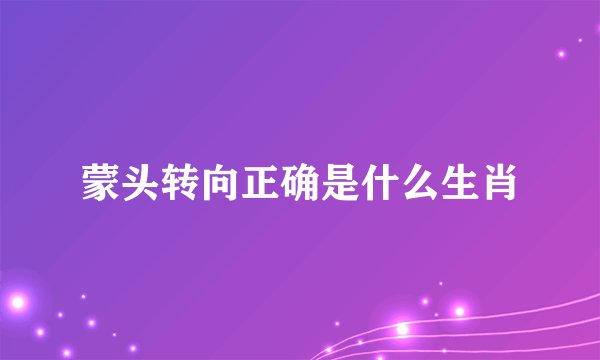 蒙头转向正确是什么生肖