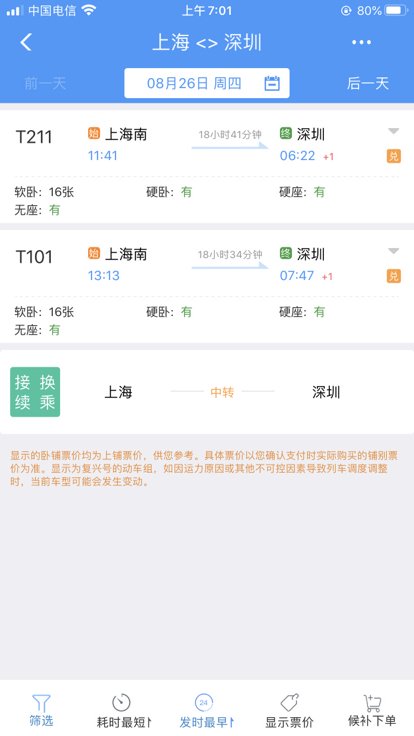 上海到深圳的火车卧铺票多少一张？