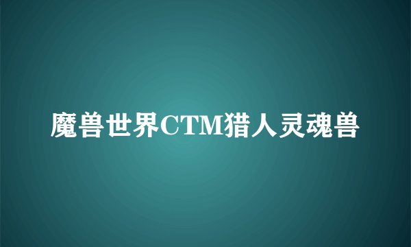 魔兽世界CTM猎人灵魂兽