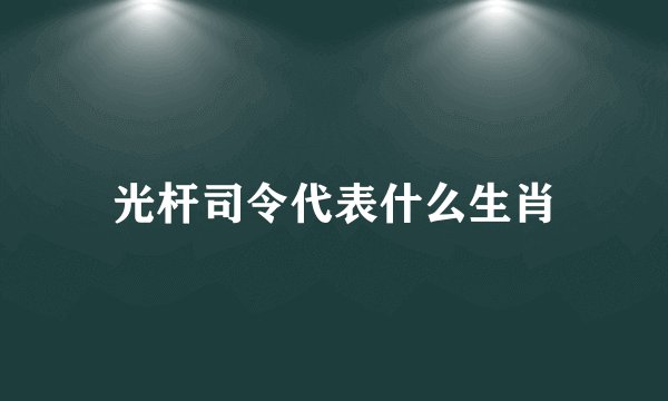 光杆司令代表什么生肖