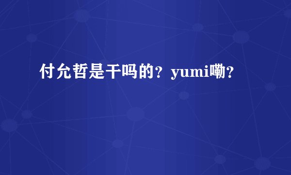 付允哲是干吗的？yumi嘞？