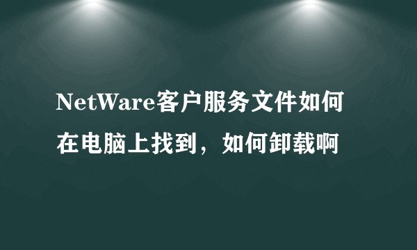 NetWare客户服务文件如何在电脑上找到，如何卸载啊