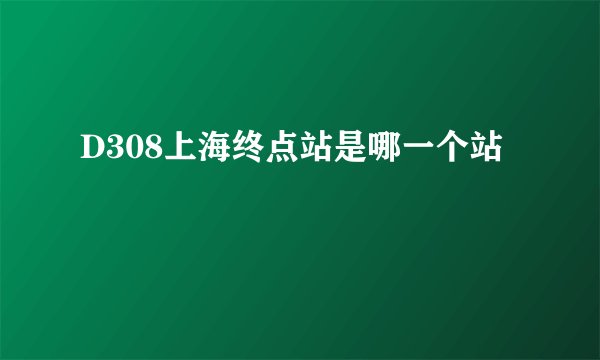 D308上海终点站是哪一个站