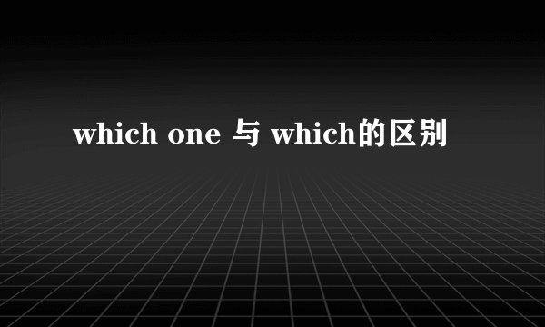 which one 与 which的区别