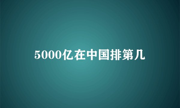 5000亿在中国排第几