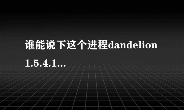 谁能说下这个进程dandelion 1.5.4.1.exe是什么，有什么用