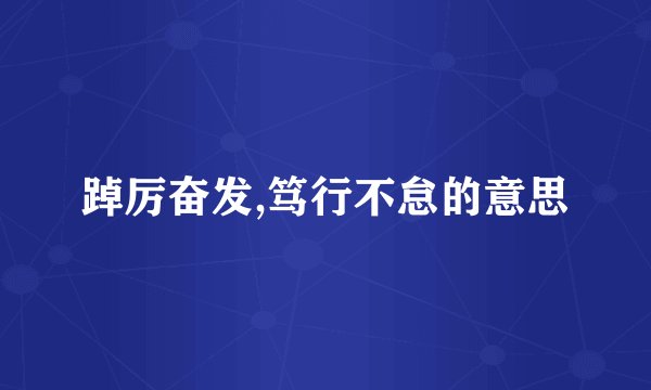 踔厉奋发,笃行不怠的意思