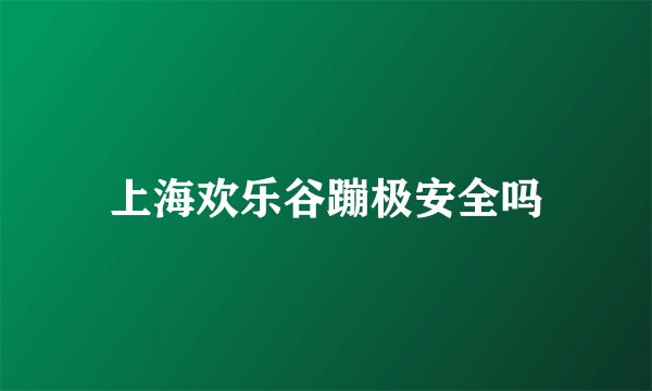 上海欢乐谷蹦极安全吗