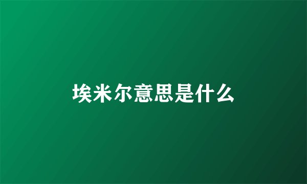 埃米尔意思是什么