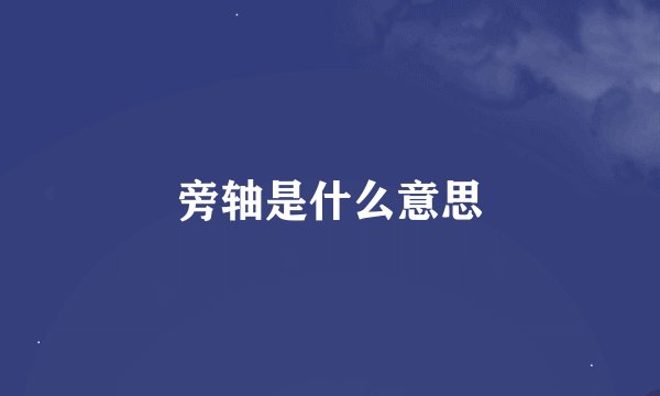 旁轴是什么意思