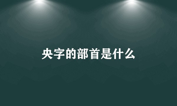 央字的部首是什么
