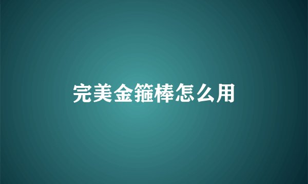 完美金箍棒怎么用