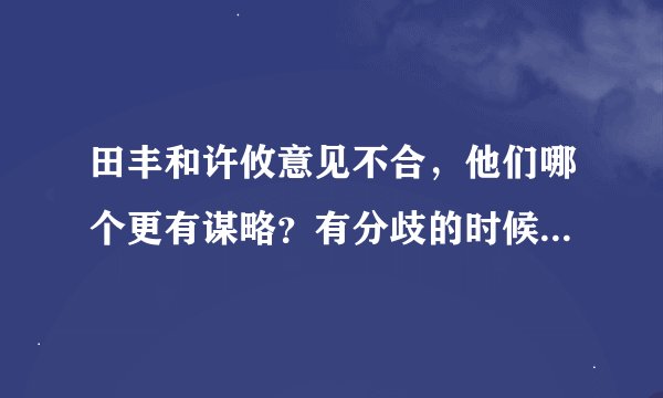 田丰和许攸意见不合，他们哪个更有谋略？有分歧的时候谁是对的？为什么？ 好的答案可追加分