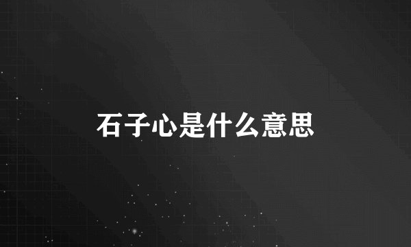 石子心是什么意思