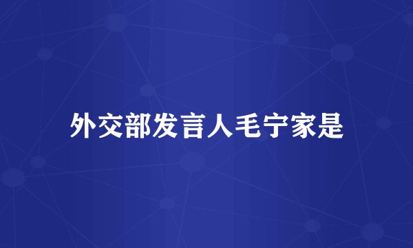 外交部发言人毛宁家是