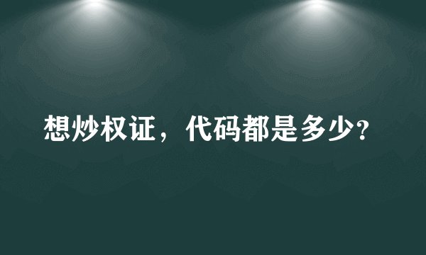 想炒权证，代码都是多少？