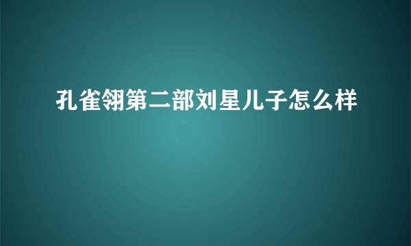 孔雀翎第二部刘星儿子怎么样