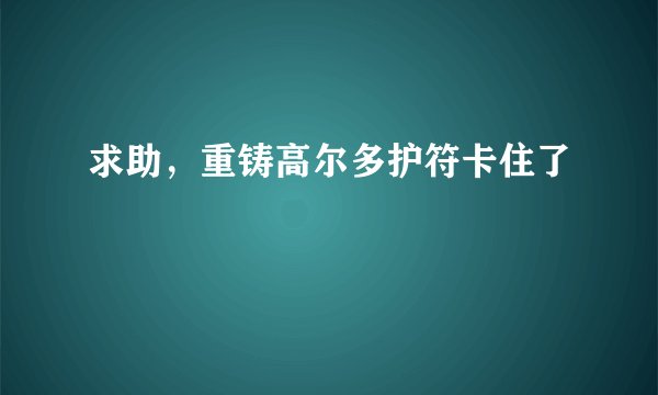 求助，重铸高尔多护符卡住了