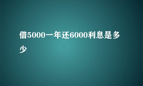 借5000一年还6000利息是多少