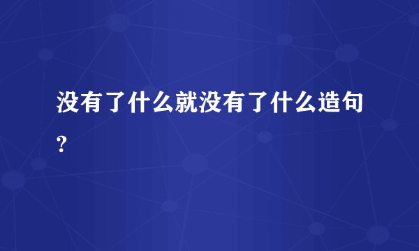 没有了什么就没有了什么造句?