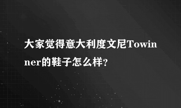 大家觉得意大利度文尼Towinner的鞋子怎么样？