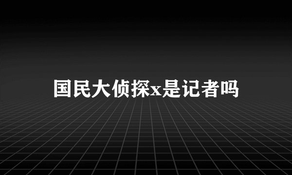 国民大侦探x是记者吗