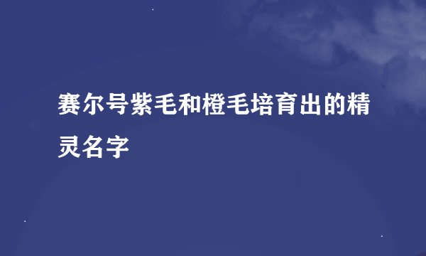 赛尔号紫毛和橙毛培育出的精灵名字