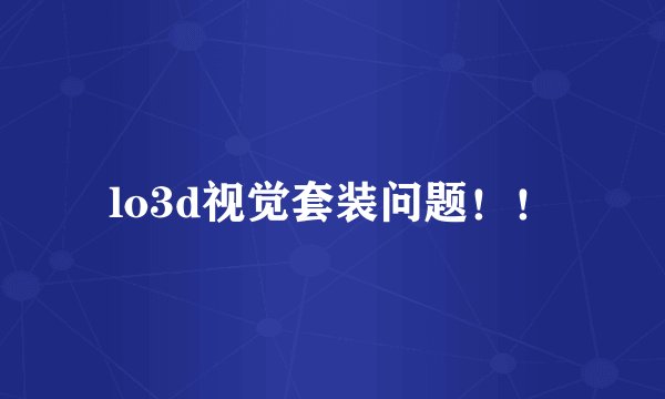 lo3d视觉套装问题！！