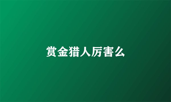 赏金猎人厉害么