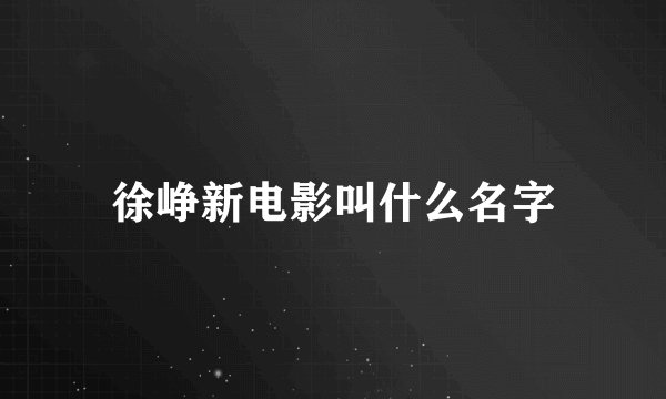 徐峥新电影叫什么名字