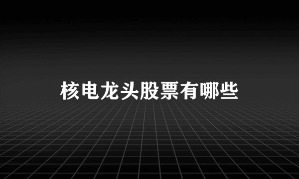 核电龙头股票有哪些