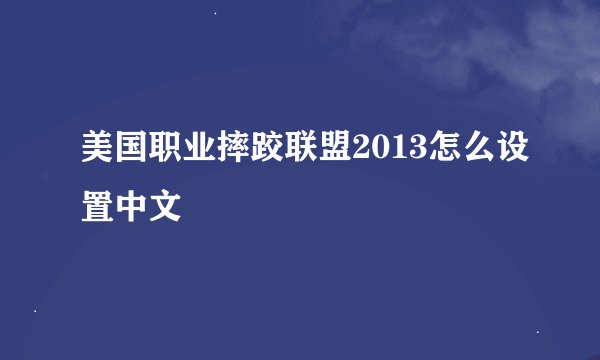 美国职业摔跤联盟2013怎么设置中文
