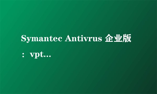 Symantec Antivrus 企业版：vptray .exe 无法找到入口