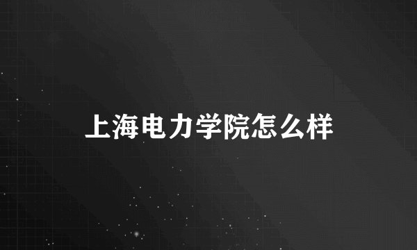 上海电力学院怎么样
