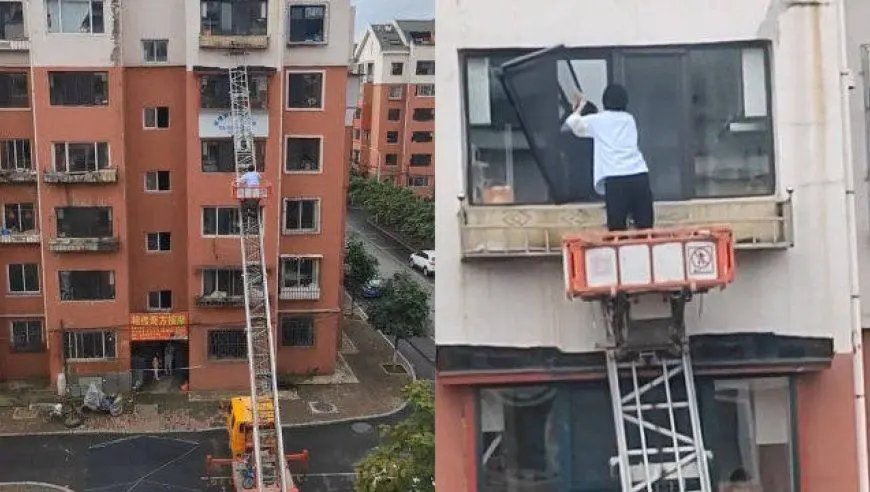 居民下楼做核酸忘带钥匙，用云梯回家！此时是否体现出了智能锁的重要性？