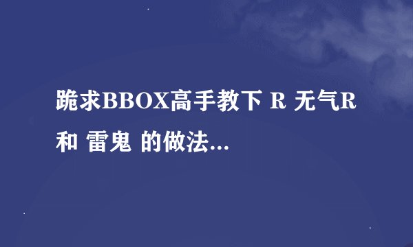 跪求BBOX高手教下 R 无气R 和 雷鬼 的做法！！！！求大神帮助
