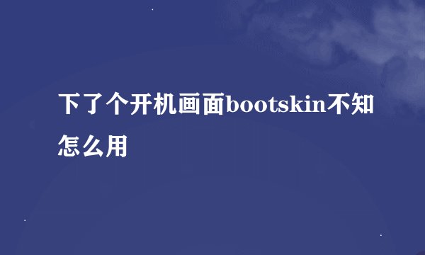 下了个开机画面bootskin不知怎么用