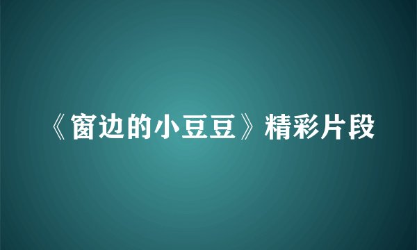 《窗边的小豆豆》精彩片段