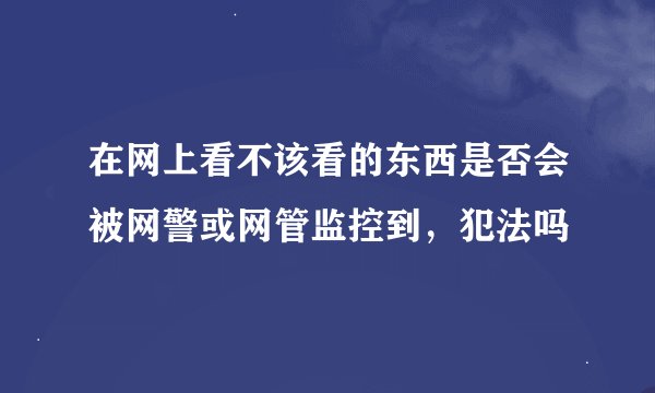 在网上看不该看的东西是否会被网警或网管监控到，犯法吗
