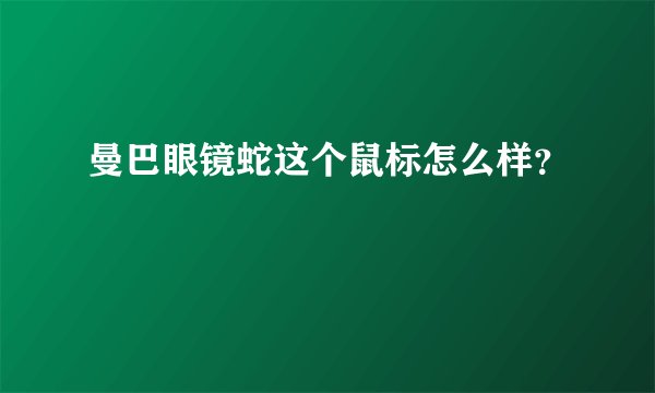 曼巴眼镜蛇这个鼠标怎么样？