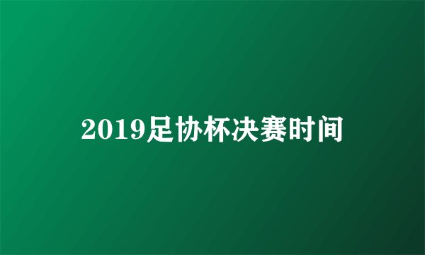 2019足协杯决赛时间