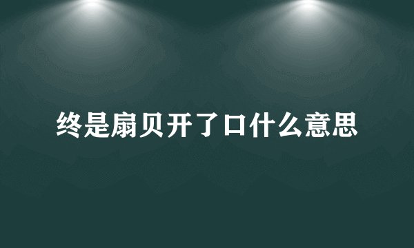 终是扇贝开了口什么意思