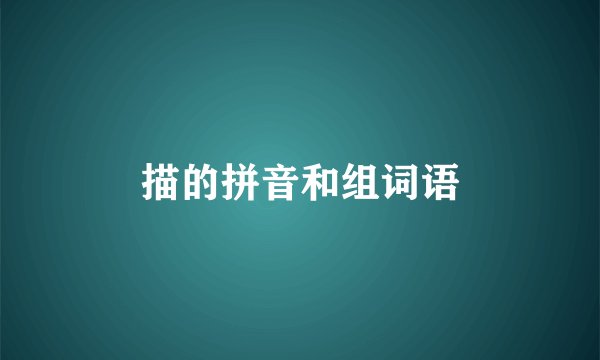 描的拼音和组词语