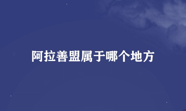 阿拉善盟属于哪个地方