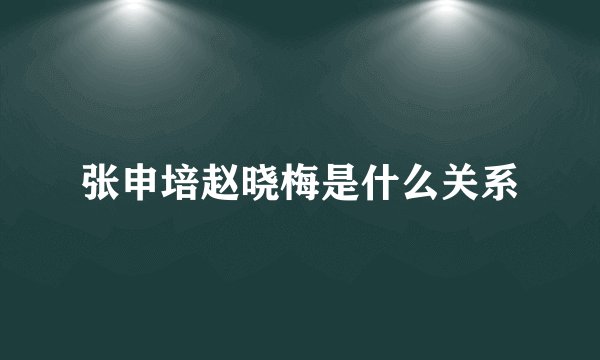 张申培赵晓梅是什么关系