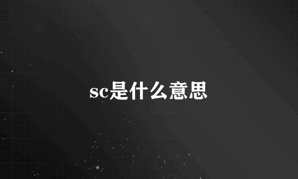 sc是什么意思