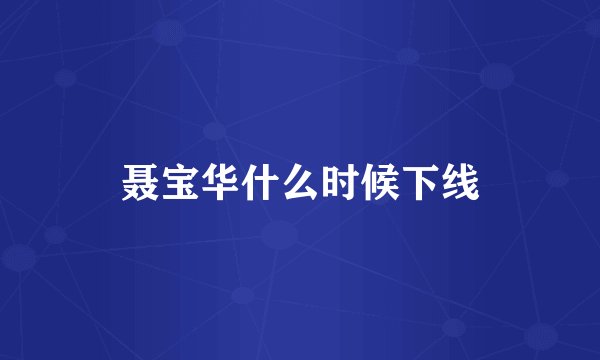 聂宝华什么时候下线