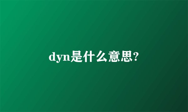 dyn是什么意思?