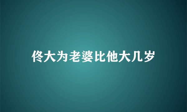 佟大为老婆比他大几岁